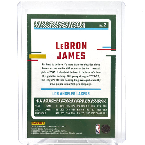 Lebron James (LA Lakers) Donruss Green Laser