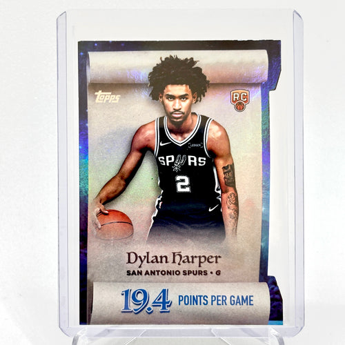 RC Dylan Harper (San Antonio Spurs) Topps Holiday, Scroll die-cut, holo rookie