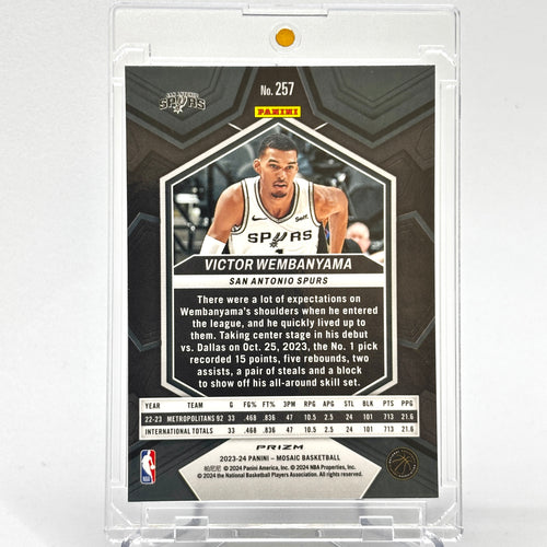 RC Victor Wembanyama (San Antonio Spurs) Mosaic NBA Debut Blue Prizm, rookie