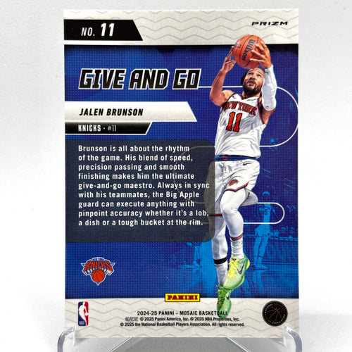 Jalen Brunson (NY Knicks) Mosaic Give And Go, Green Prizm