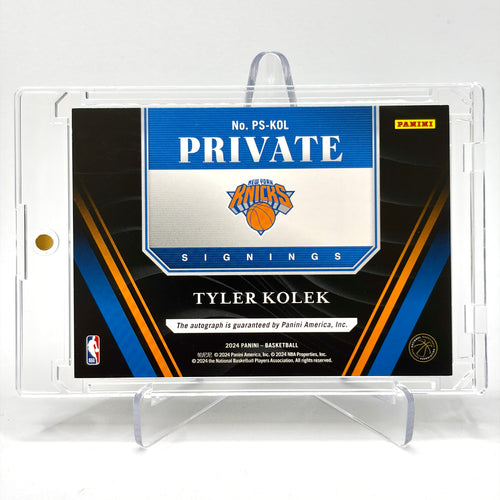 RC Tyler Kolek (NY Knicks) Private Signings, on-card auto rookie