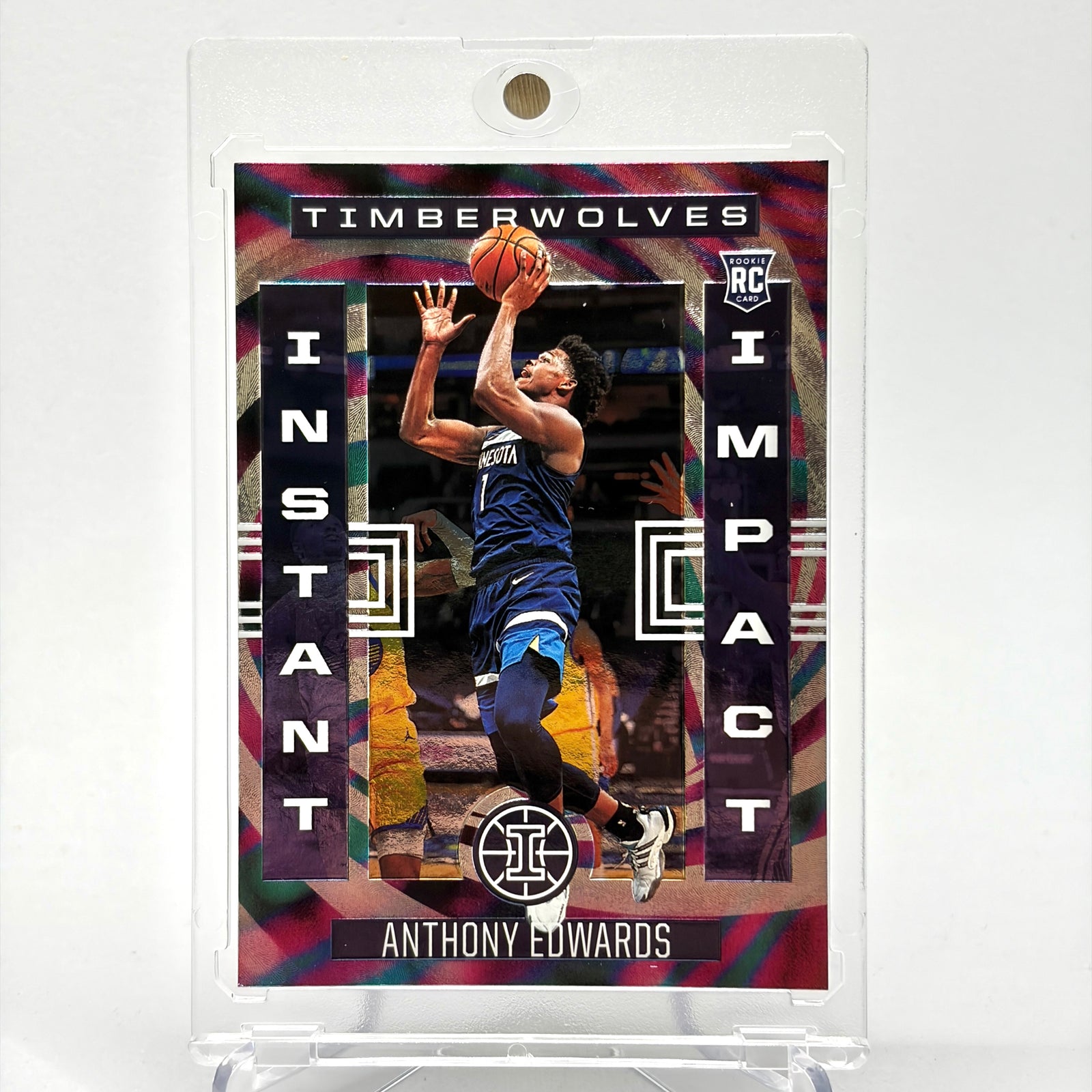 RC Anthony Edwards (Minnesota Timberwolves) Illusion, Instant Impact holo foil rookie