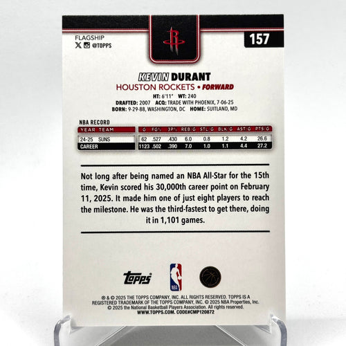 Kevin Durant (Houston Rockets) Topps Flagship, Silver Sand Glitter