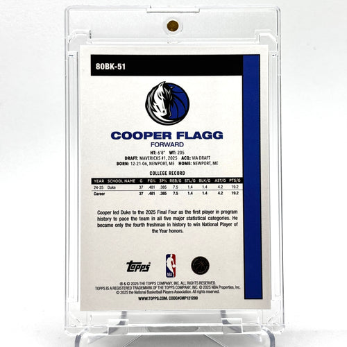 RC Cooper Flagg (Dallas Mavericks) Topps Anniversary, refractor rookie