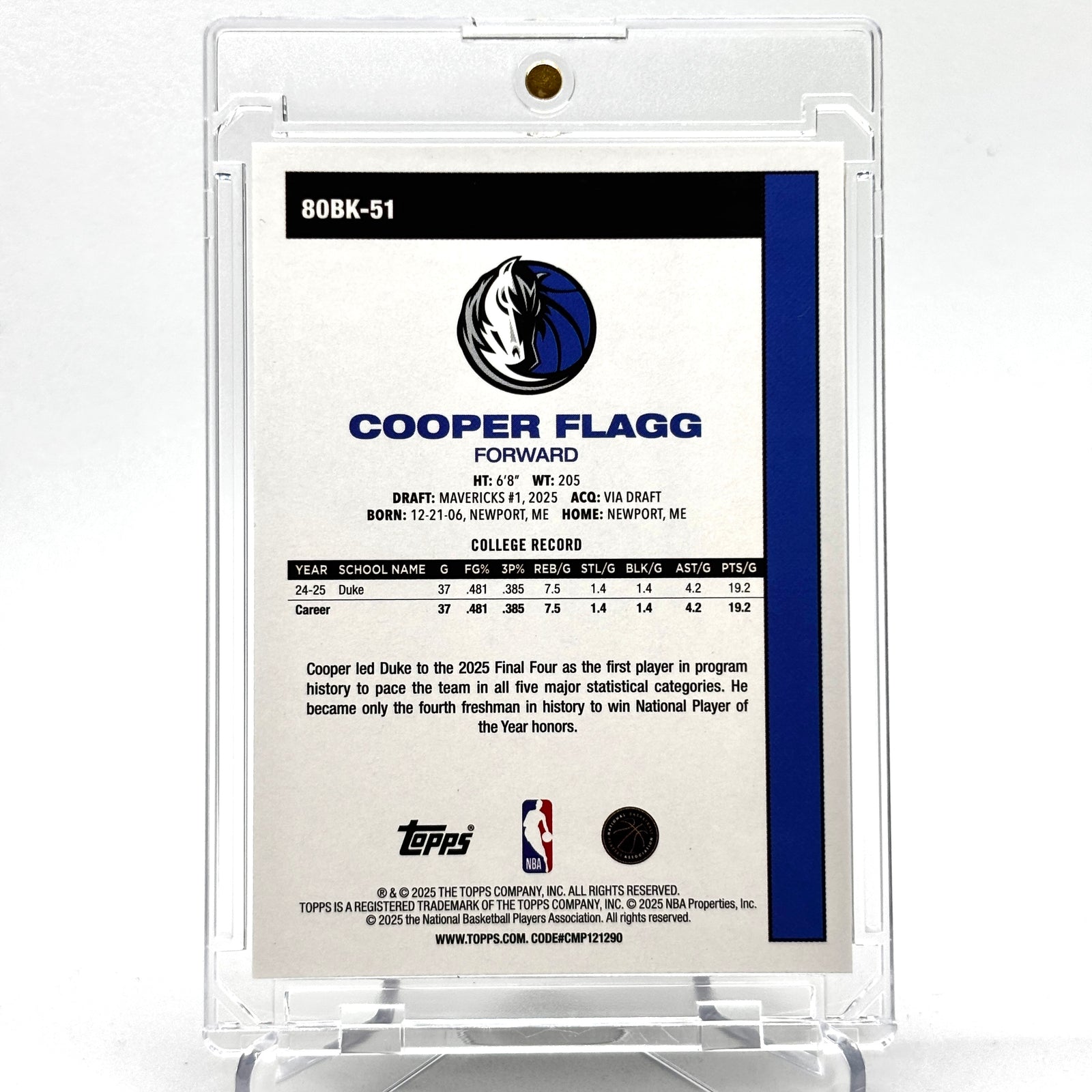 RC Cooper Flagg (Dallas Mavericks) Topps Anniversary, refractor rookie