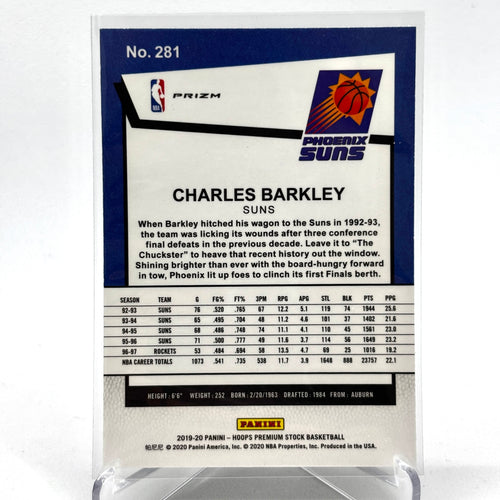 Charles Barkley (Phoenix Suns) Hoops Premium Stock Tribute, Pulsar Prizm