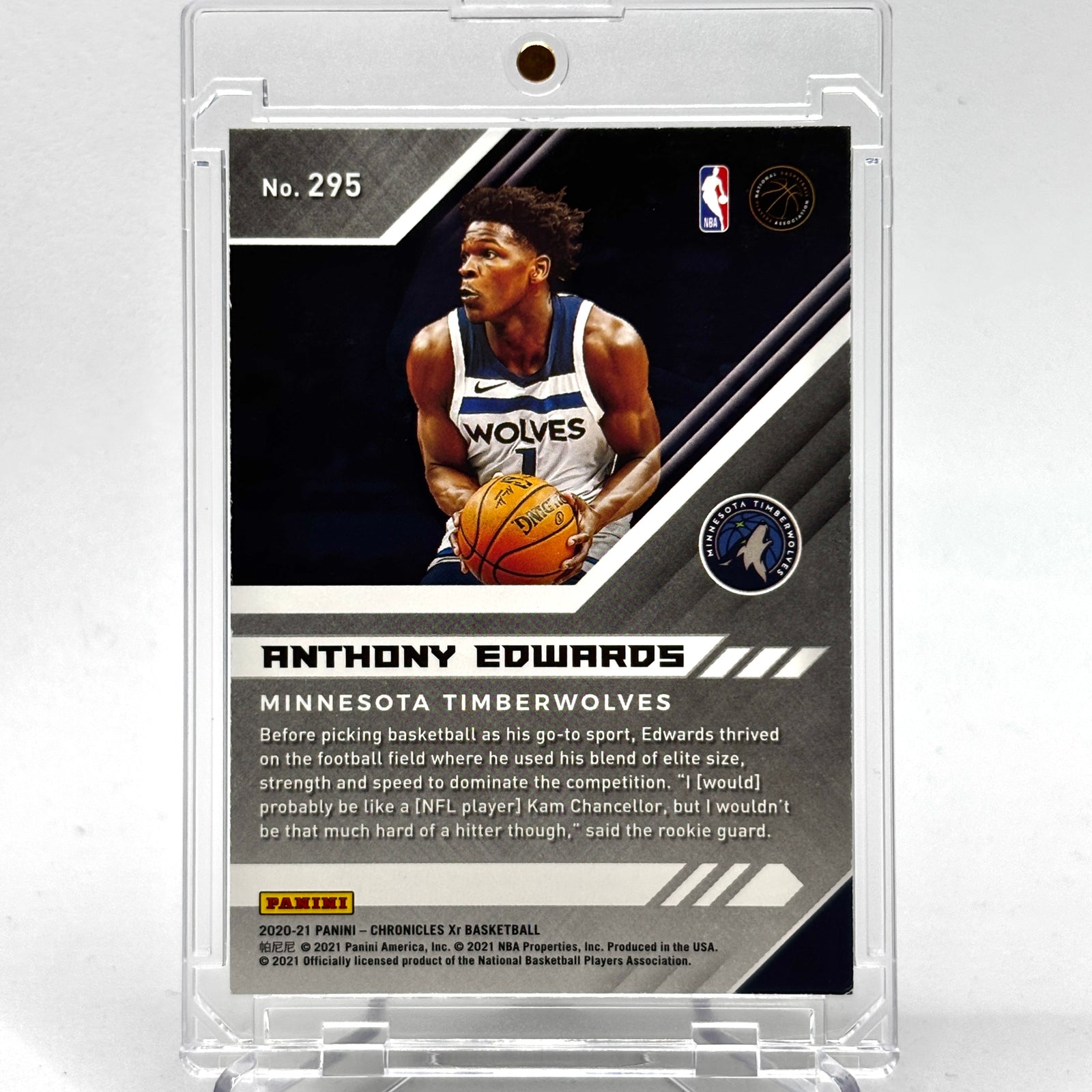 RC Anthony Edwards (Minnesota Timberwolves) Chronicles XR pink foil refractor rookie