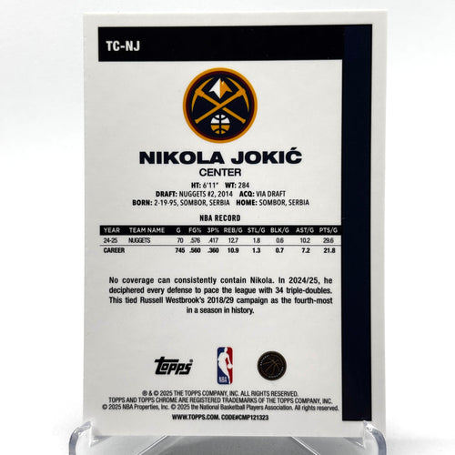 Nikola Jokic (Denver Nuggets) Topps Chrome, Anniversary Mojo