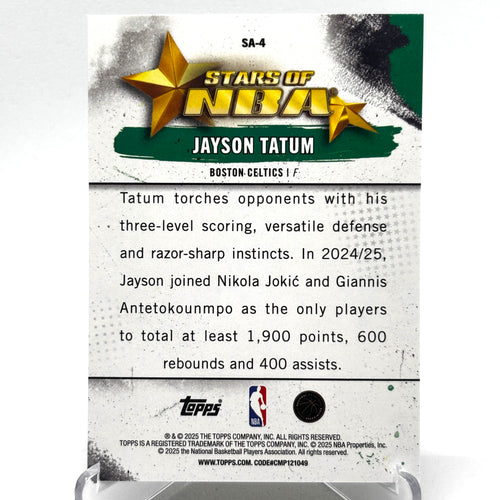 Jayson Tatum (Boston Celtics) Topps, Stars Of The NBA