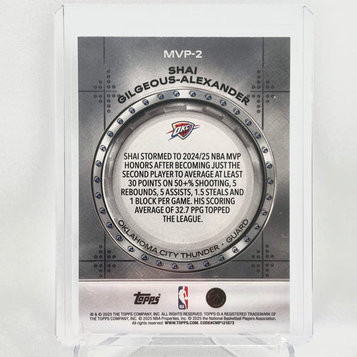 Shai Gilgeous Alexander (OKC Thunder) Topps 2025 MVP Vault
