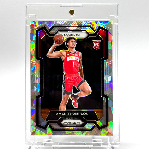 RC Amen Thompson (Houston Rockets) Prizm Rookie, Silver Cracked Ice