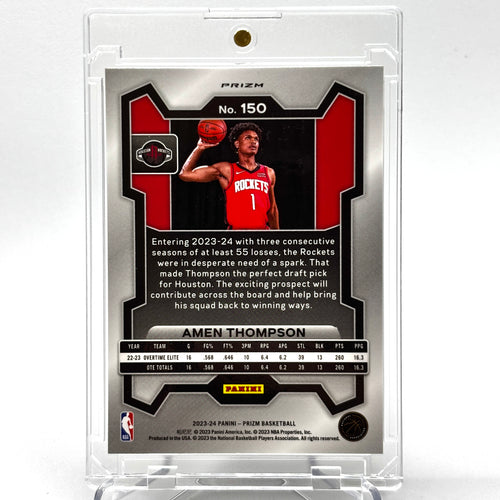 RC Amen Thompson (Houston Rockets) Prizm Rookie, Silver Cracked Ice