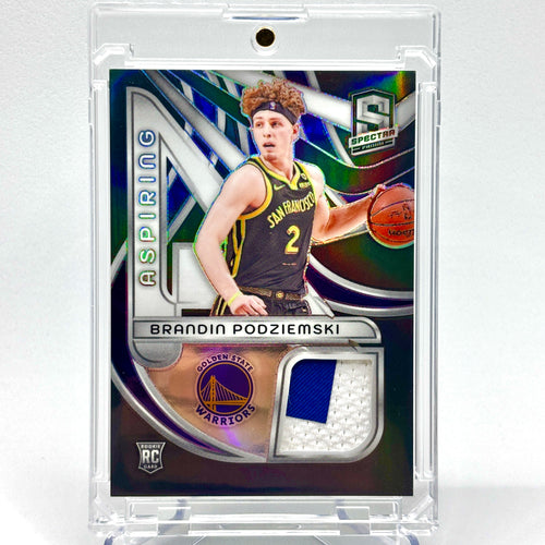 /149 RC Brandin Podziemski (Golden State Warriors) Specta, Silver Prizm Aspiring Rookie patch - dual colour
