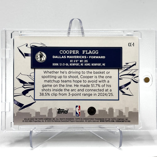 RC Cooper Flagg (Dallas Mavericks) Topps Flagship, Clutch City Prospects rookie card